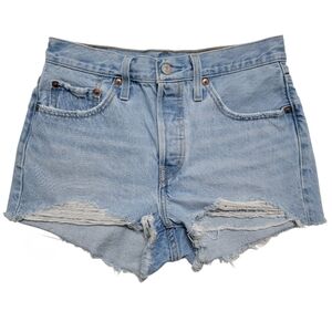 Levi's | Premium 501 Original Fit High Rise Cutoff Denim Jean Shorts Luxor Heat